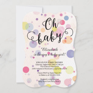 Oh, Baby! Polka Dots Neutral Baby Shower Einladung