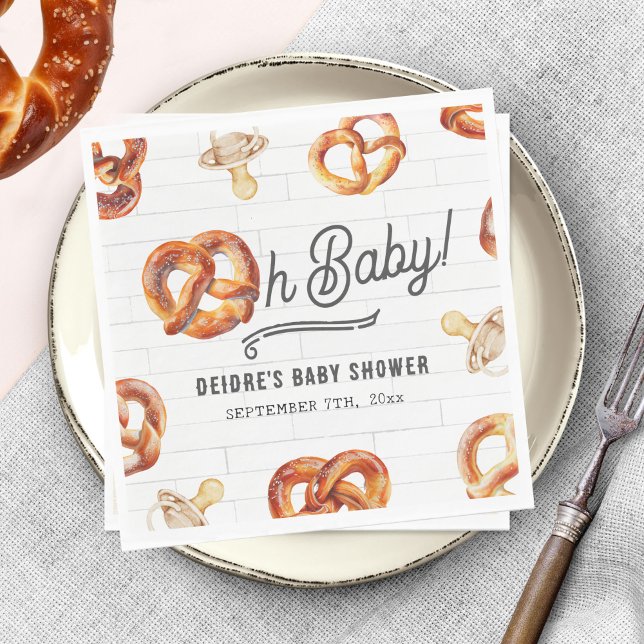 Oh Baby Pretzels & Schnullers Baby Dusche Willkomm Serviette (Von Creator hochgeladen)