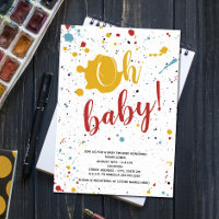 Oh Baby primäre Paint Spritzer Neutral Baby Dusche