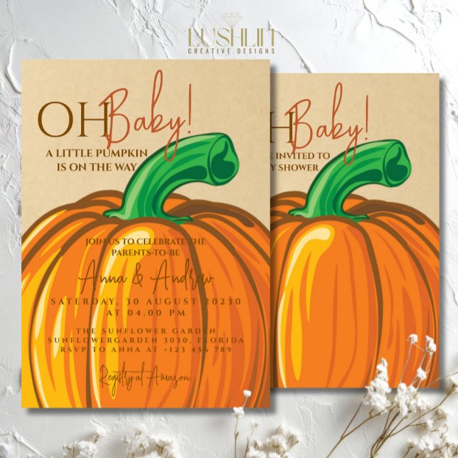 Oh Baby Pumpkin Baby Fall Parents-to-Be Dusche Einladung (Von Creator hochgeladen)