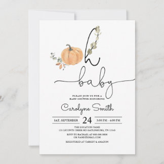 Oh Baby Pumpkin Baby Shower Einladung