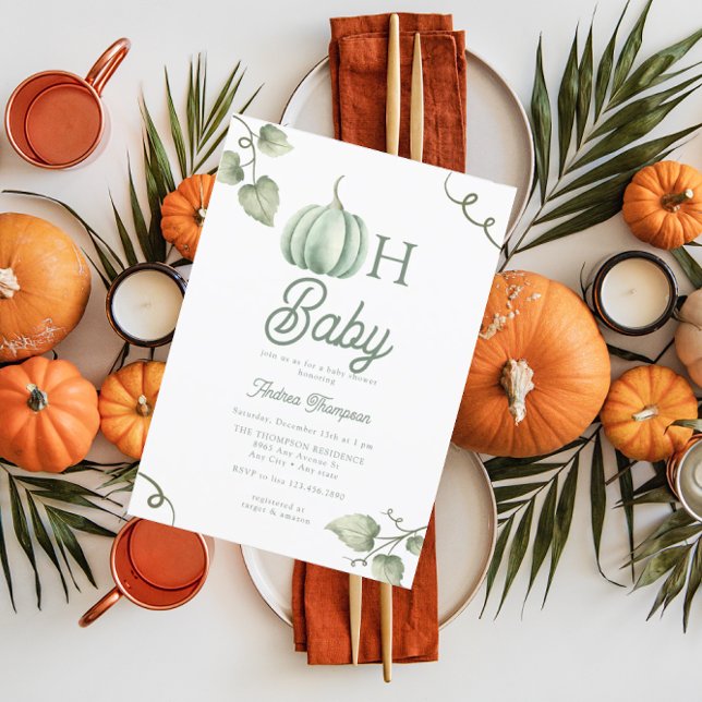 Oh Baby | Pumpkin Baby Shower Einladung (Von Creator hochgeladen)