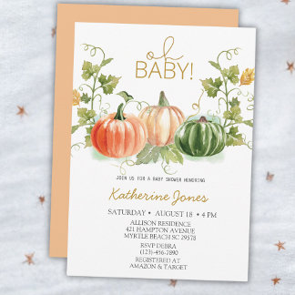Oh Baby Pumpkin Baby Shower Einladung