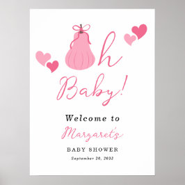 Oh Baby Pumpkin Bow Girl Baby Dusche Willkommen Poster