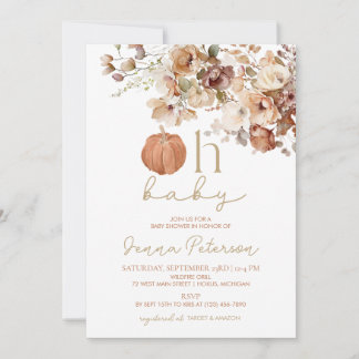 Oh Baby Pumpkin Fall Baby Dusche Einladung