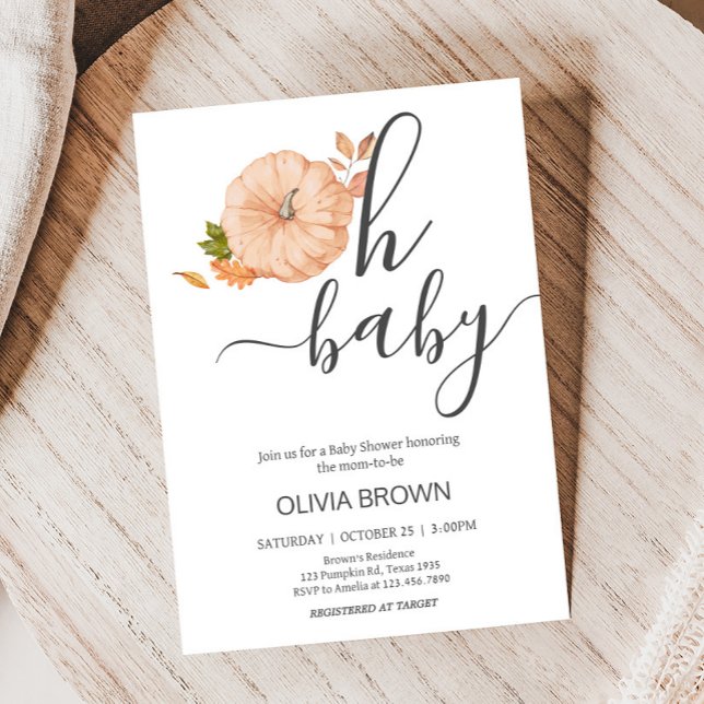 Oh Baby Pumpkin Fall Baby Shower Einladung (Oh Baby Pumpkin Fall Autumn Baby Shower Invitation)