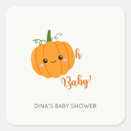 Oh Baby Pumpkin Fall Dusche Individuelle Name Napk Quadratischer Aufkleber