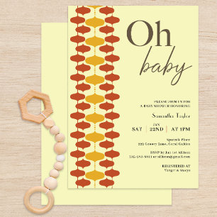 Oh Baby Retro Baby Dusche Einladung - Mitte Jahrhu