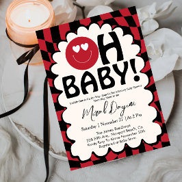 Oh Baby! Retro Groovy Happy Face Baby Shower Einladung