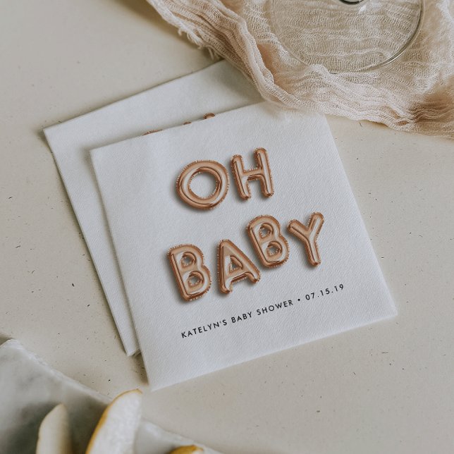 Oh Baby | Rose Gold Baby Dusche Serviette (Von Creator hochgeladen)