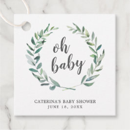 Oh Baby Rustic Greenery Gender Neutral Baby Dusche Geschenkanhänger