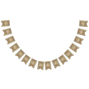 Oh, Baby! Rustic Kraft Blumenkleider Baby Dusche Wimpelkette