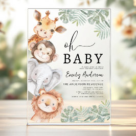 Oh Baby Safari Animal Boy's Baby Shower Acryleinladungen