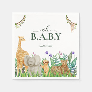 Oh baby Safari Animal Jungle Green Baby Dusche Serviette