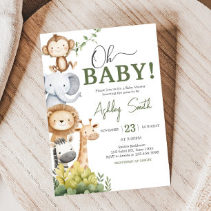 Oh Baby Safari Animals Baby Dusche Einladung