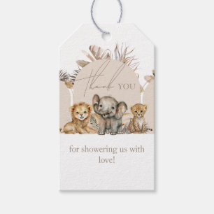 Oh Baby Safari Animals Boho Baby Dusche danke Geschenkanhänger