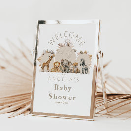 Oh Baby Safari Animals Boho Baby Dusche willkommen Poster