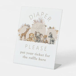 Oh Baby Safari Animals Boho Baby Dusche Windel Sockelschild