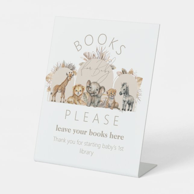 Oh Baby Safari Animals Boho Baby Showbook Sockelschild (Vorderseite)