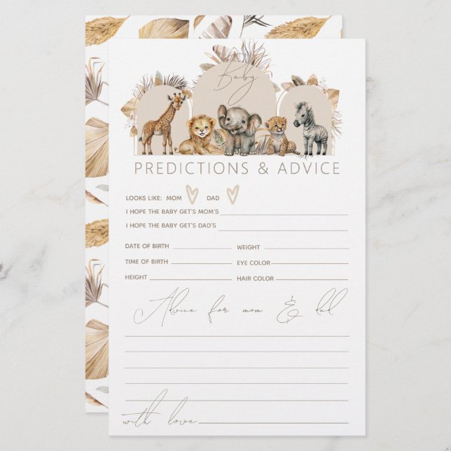 Oh Baby Safari Animals Boho Baby Showspiel (Vorne/Hinten)