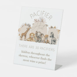 Oh Baby Safari Animals Boho Shower Schnuller Hunt Sockelschild