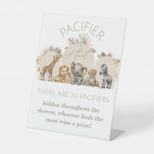 Oh Baby Safari Animals Boho Shower Schnuller Hunt Sockelschild