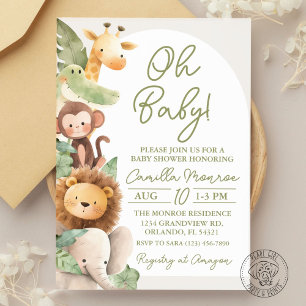 Oh Baby Safari Jungle Animal Invasion Einladung