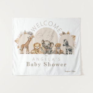 Oh Baby Safari-Tiere Boho-Baby-Shower-Einladung Wandteppich