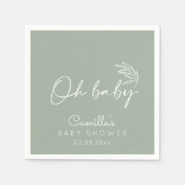 Oh Baby Sage Green Modern Baby Dusche Serviette