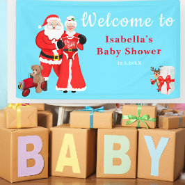 Oh Baby Santa & Mrs Claus Baby Dusche Willkommen Banner
