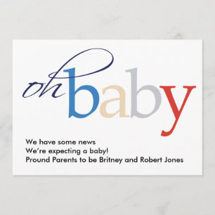 Oh Baby! Schwangerschafts-Mitteilung Ankündigung