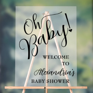 Oh, Baby! Script Baby Dusche Willkommen Acrylschild