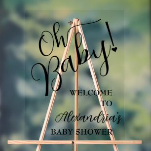 Oh, Baby! Script Baby Dusche Willkommen Acrylschild