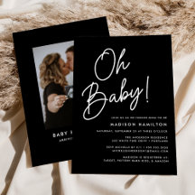 Oh Baby Script Black Minimalistisch Foto Babydusch