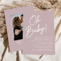 Oh Baby Script Dusty Lila Foto Baby Dusche