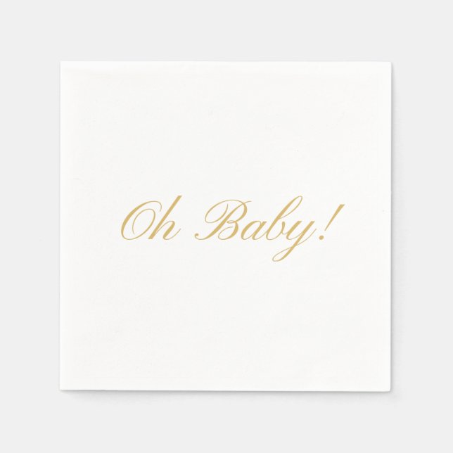 Oh Baby-Script Geschlecht Neutrale Baby-Dusche Nap Serviette (Vorderseite)
