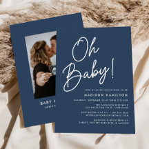 Oh Baby Script Navy Foto Babydusche
