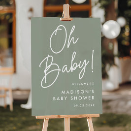 Oh Baby Script Sage Green Baby Dusche Willkommen Acrylschild