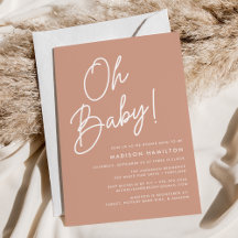 Oh Baby Script Terracotta Minimalistisch Babydusch