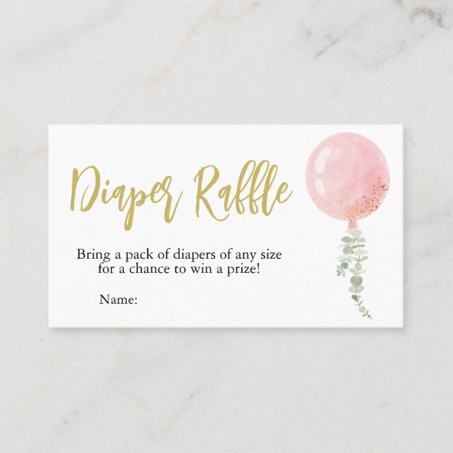 Oh Baby Showdusche Windeln Raffle Visitenkarte (Vorderseite)