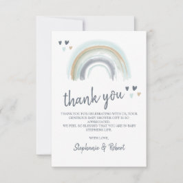 Oh Baby Shower Blue Boho Rainbow Vielen Dank Dankeskarte