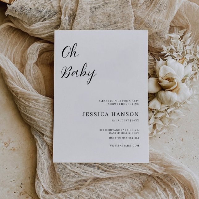Oh Baby Shower Einladung Vorlage (Oh Baby Shower Invitation Template)