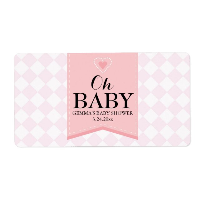 Oh Baby Shower Mini Champagne Label Girl (Vorne)