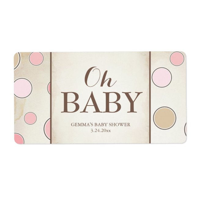 Oh Baby Shower Mini Champagne Label Girl (Vorne)