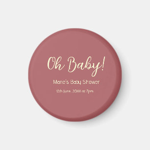 oh Baby Shower Name Datum Maron einfach minimal tr Magnet