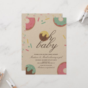 Oh Baby Shower Süßer Cake Pop Donut Einladung