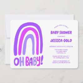 OH BABY SHOWER Sweet Lila Rainbow CUSTOM Einladung