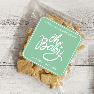 Oh Baby ShowSquare Sticker - Green Baby Shooter