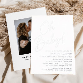 Oh Baby Silver Script Foto Babydusche Folieneinladung