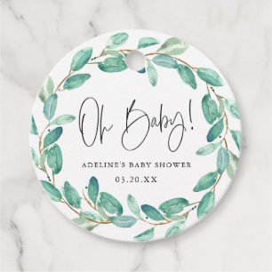 Oh Baby Simple Eucalyptus Blätter Baby Shower Geschenkanhänger